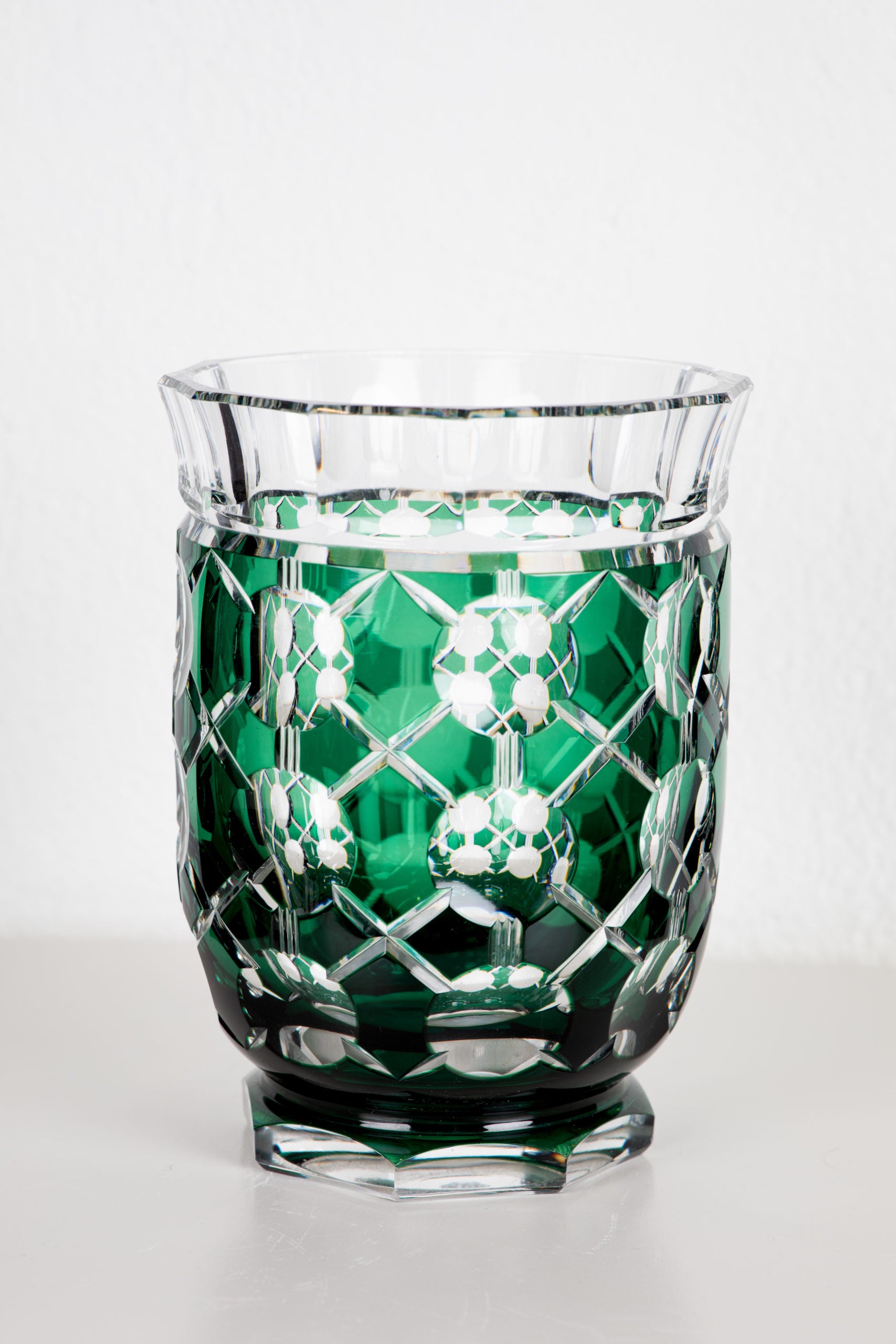 Emerald Green Cut Vase