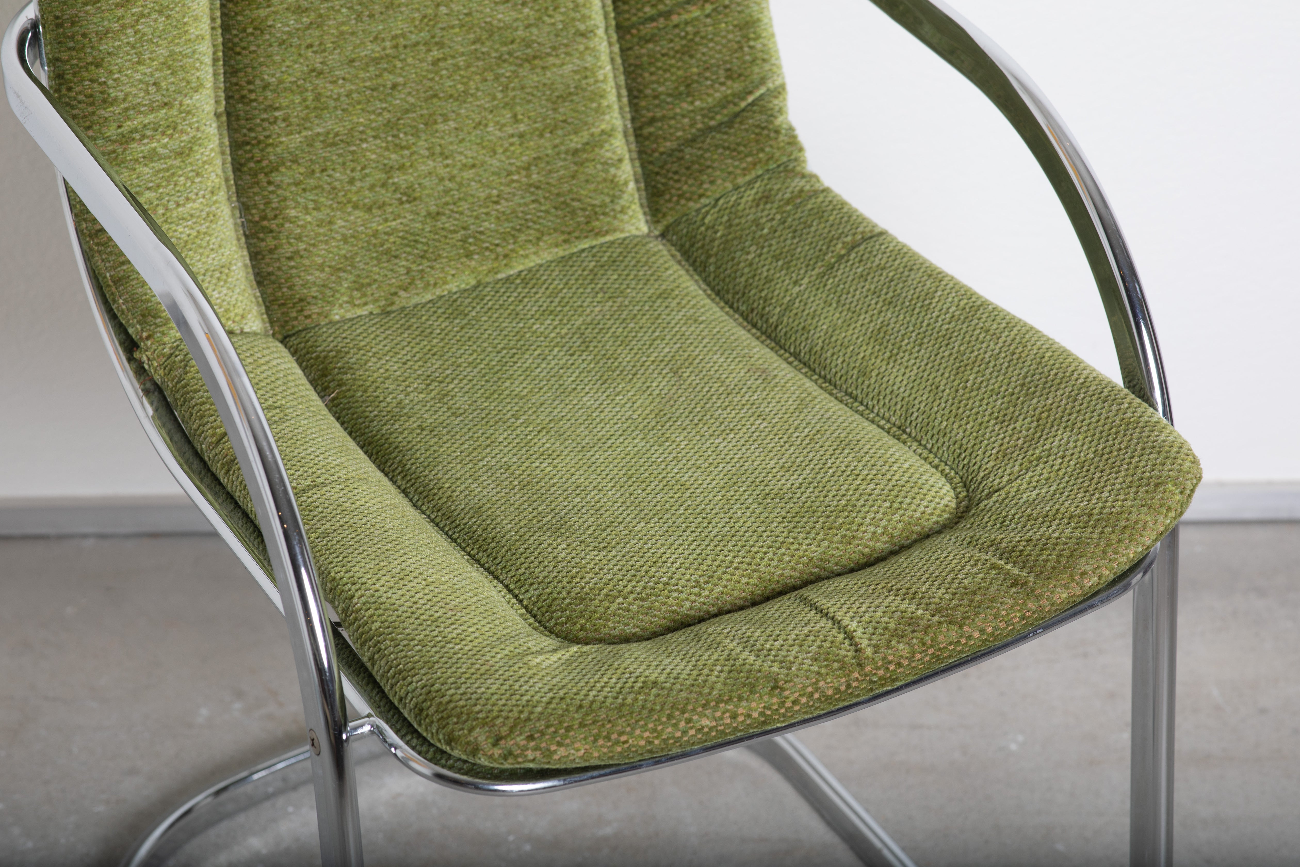 1970s Green Chairs Quartet Attributed to Willy Rizzo