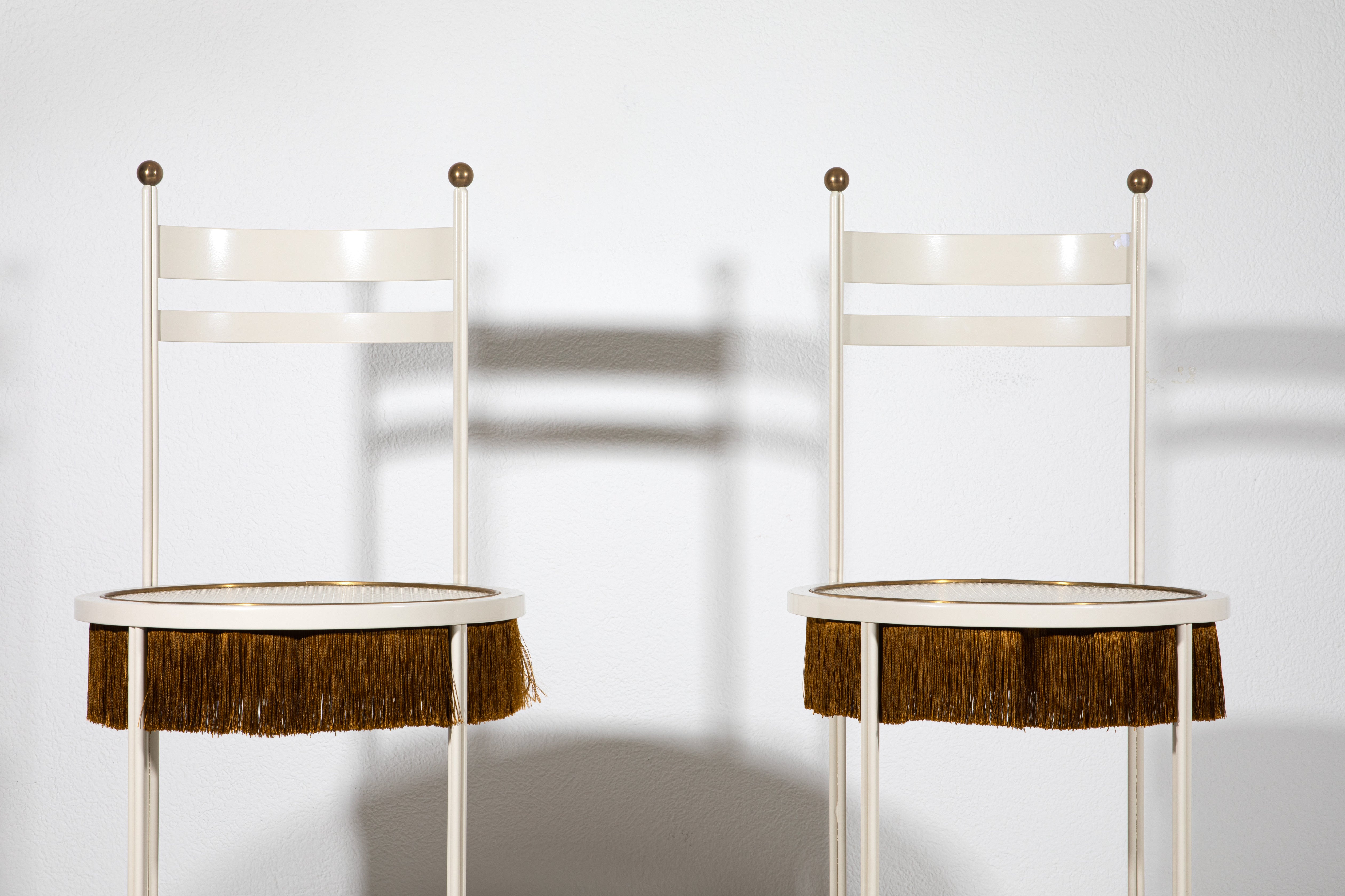Dimoremilano Ischia Fringed Chairs (white pair)