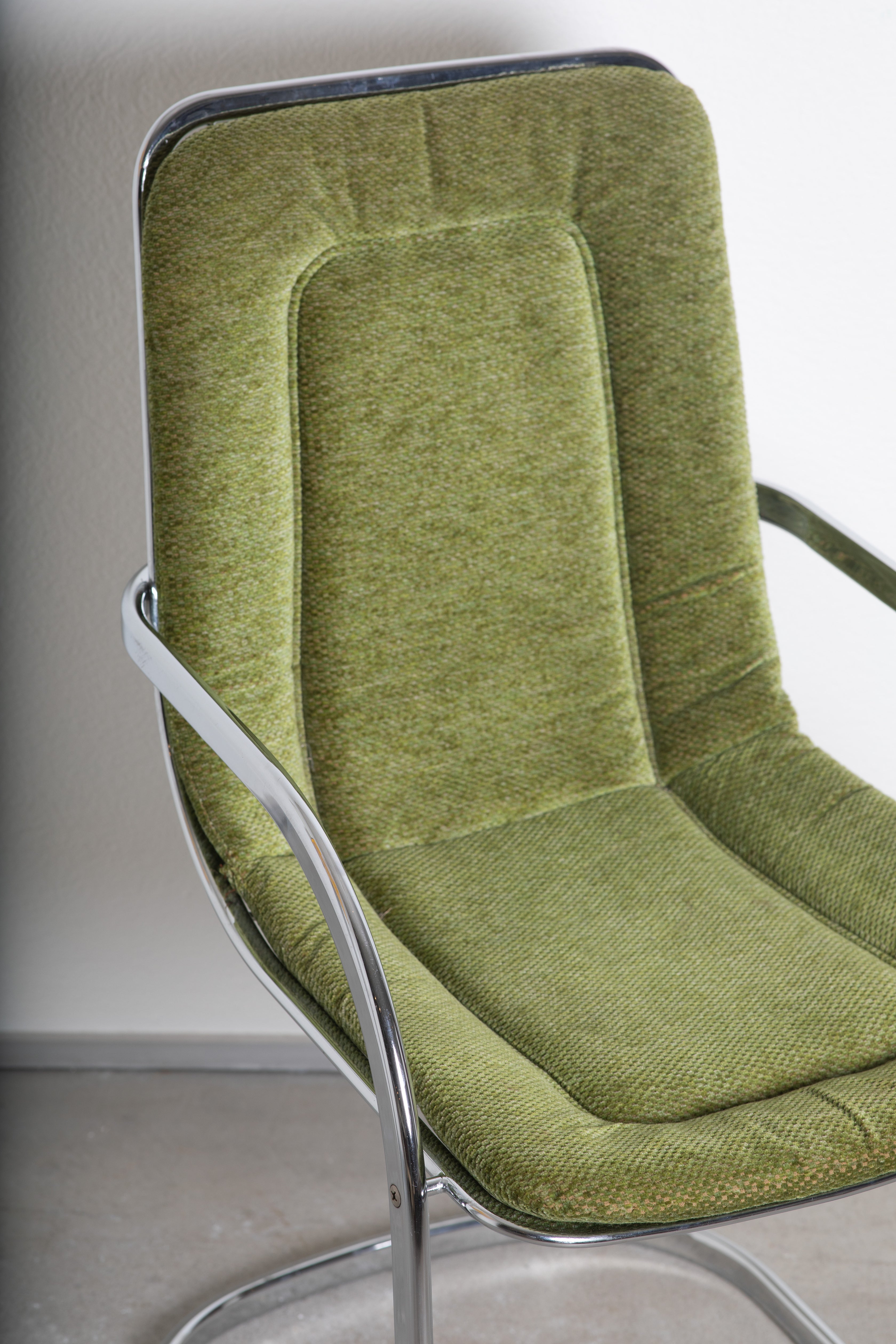 1970s Green Chairs Quartet Attributed to Willy Rizzo