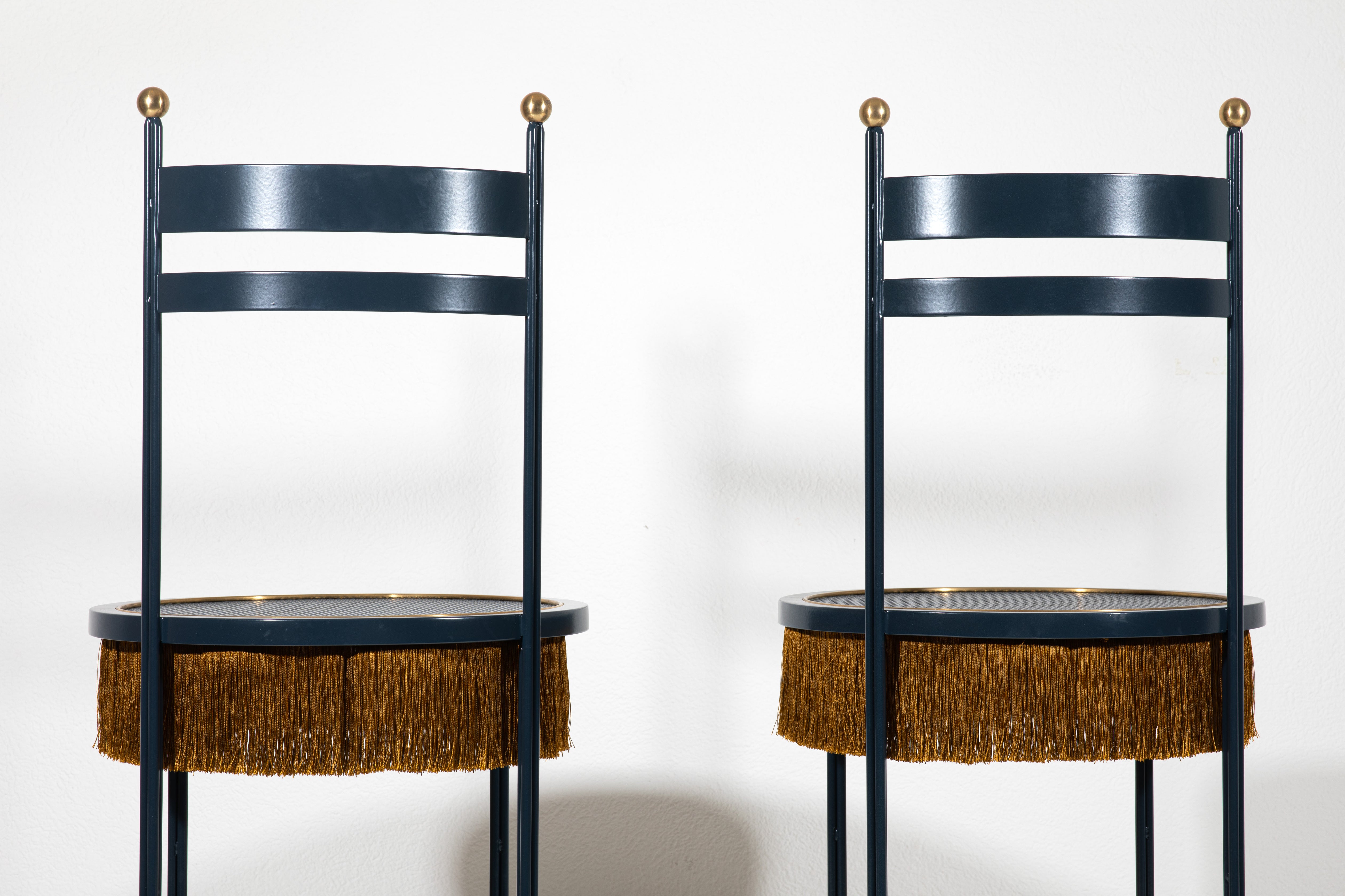 Dimoremilano Ischia Fringed Chairs (blue pair)