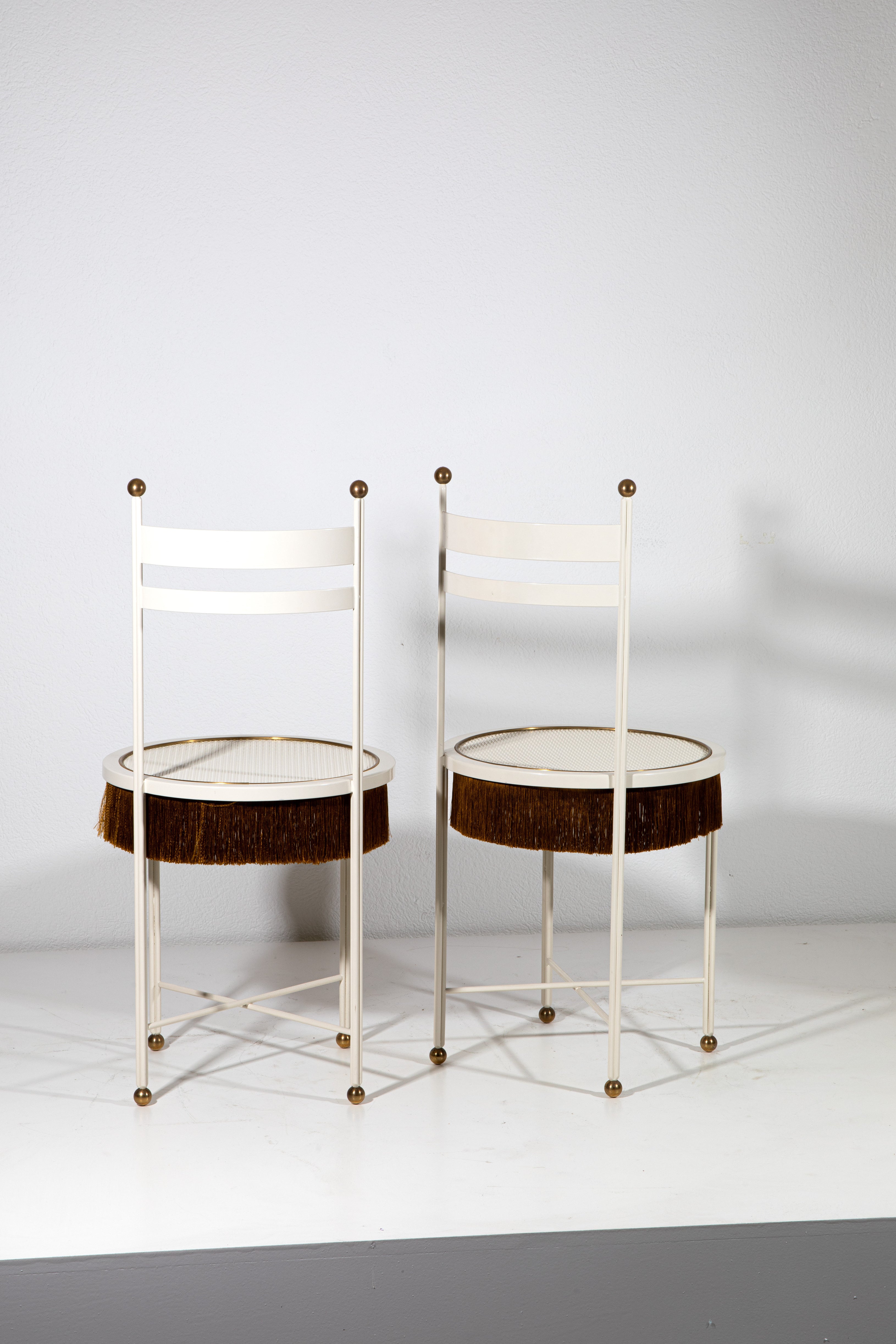 Dimoremilano Ischia Fringed Chairs (white pair)