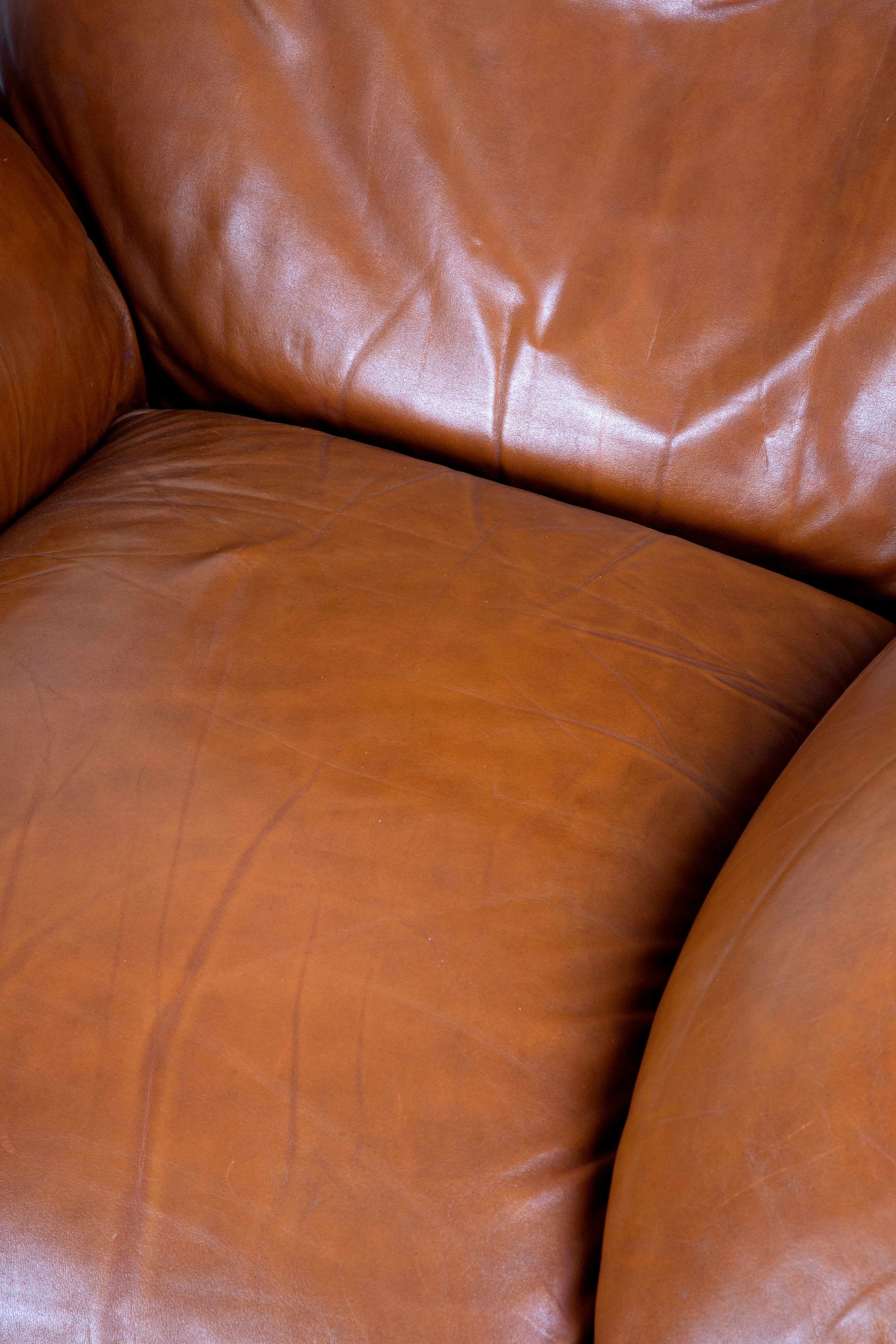 Pair of Leather Armchairs by Bruno Gecchelin for Busnelli, 1961