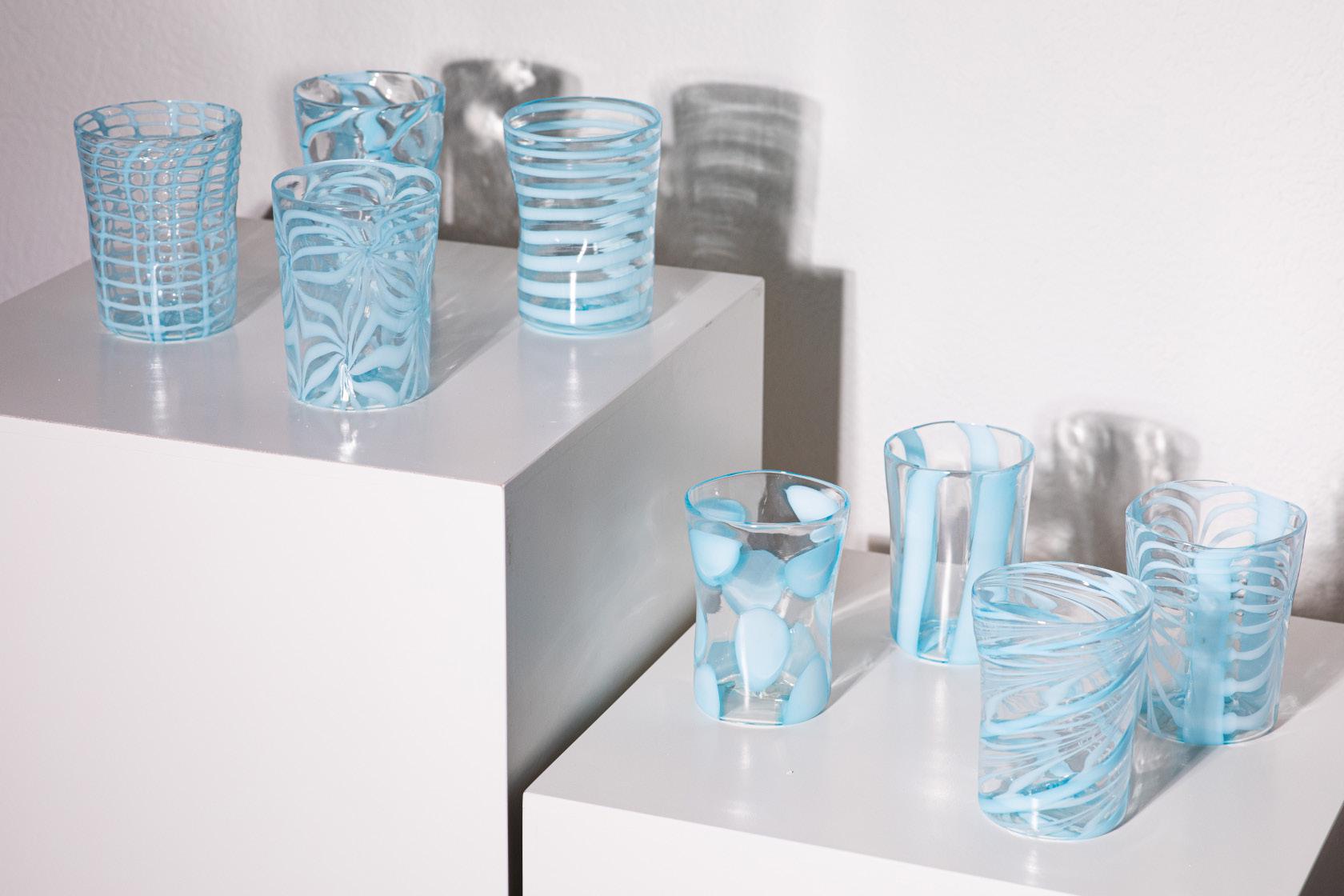 “Cielo Blu” Set of Murano Glasses
