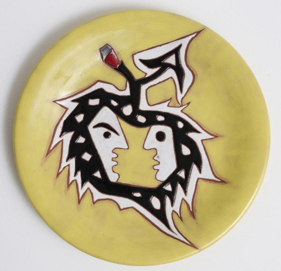 Yellow Glazed Decorative Plates