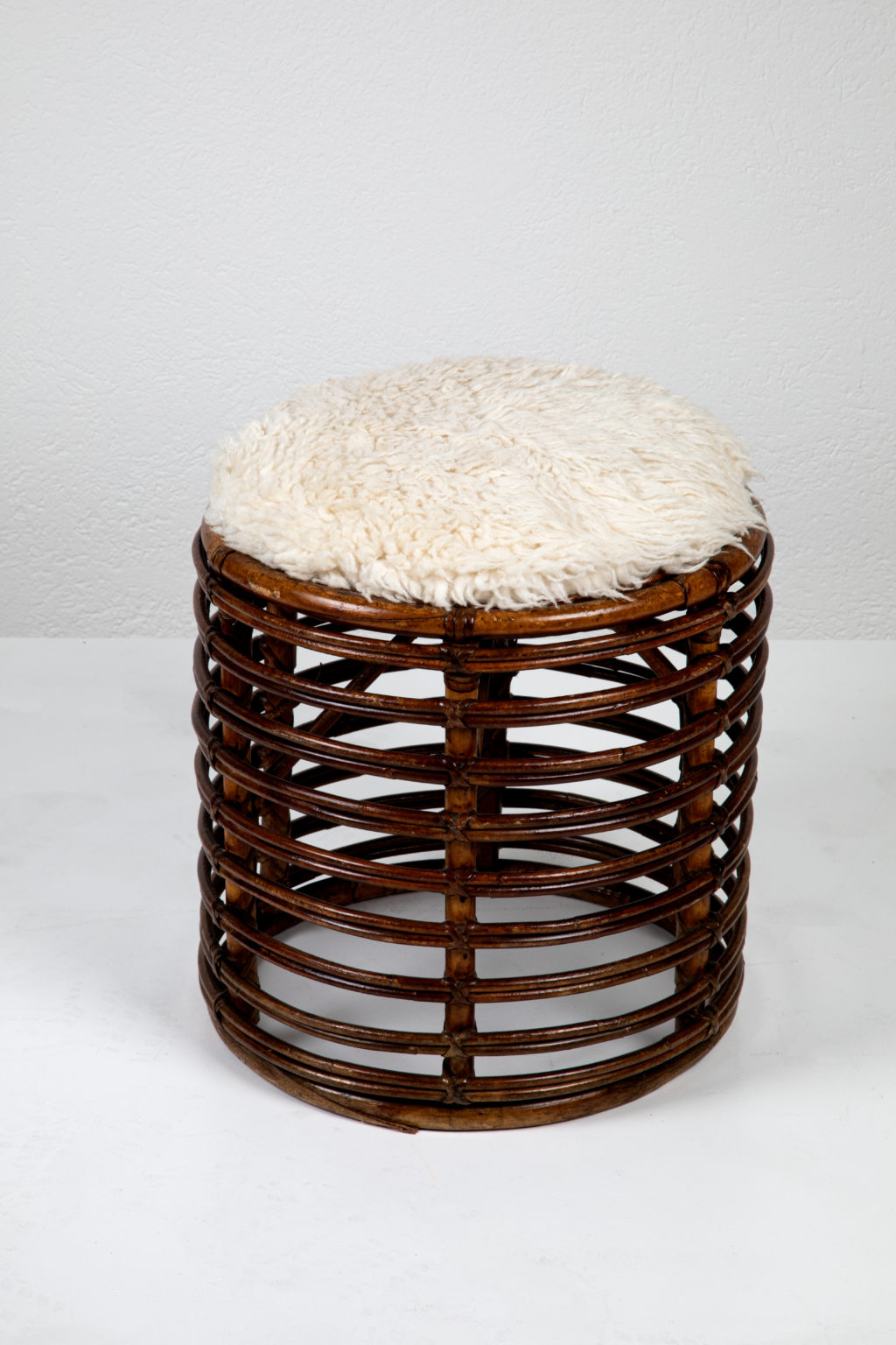 Tito Agnoli Pair of Furry Stools
