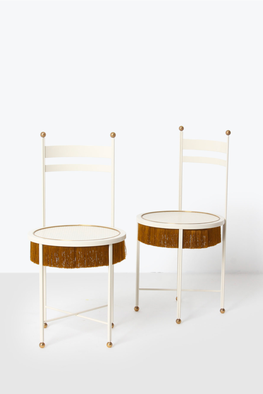Dimoremilano Ischia Fringed Chairs (white pair)