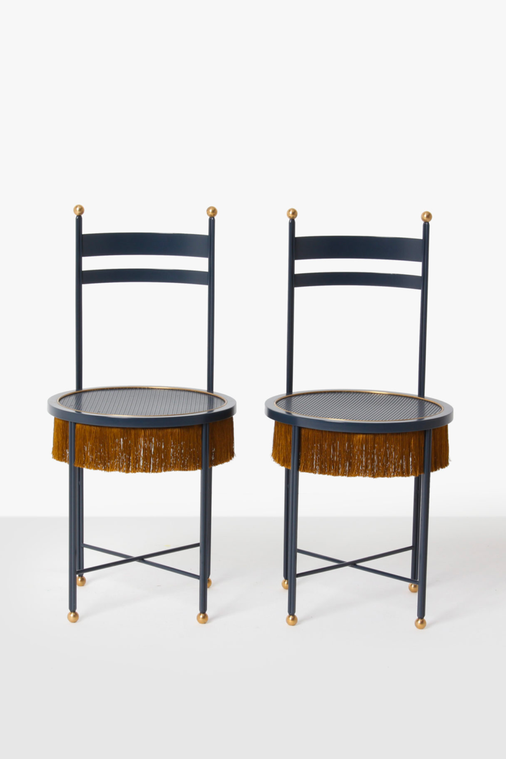 Dimoremilano Ischia Fringed Chairs (blue pair)
