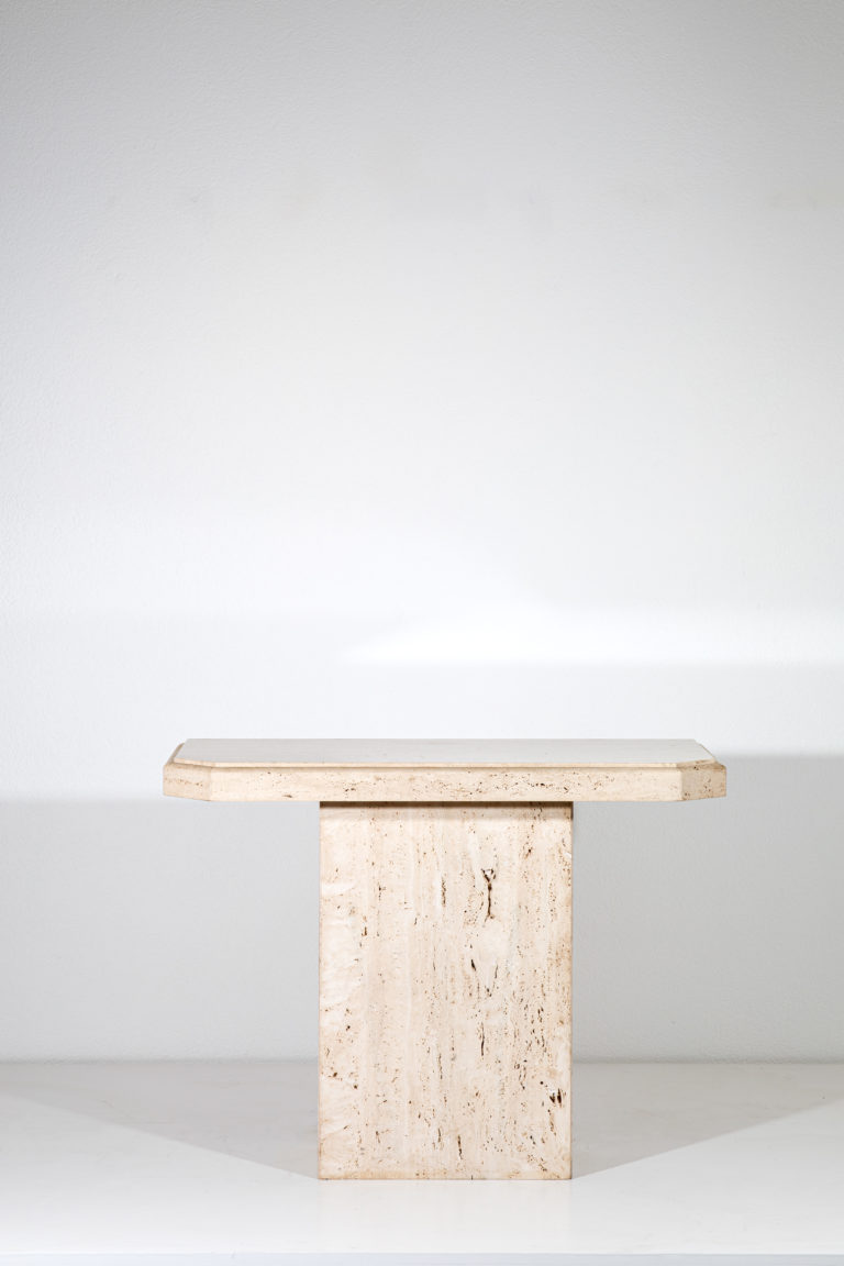 1970s Travertine Hall Table